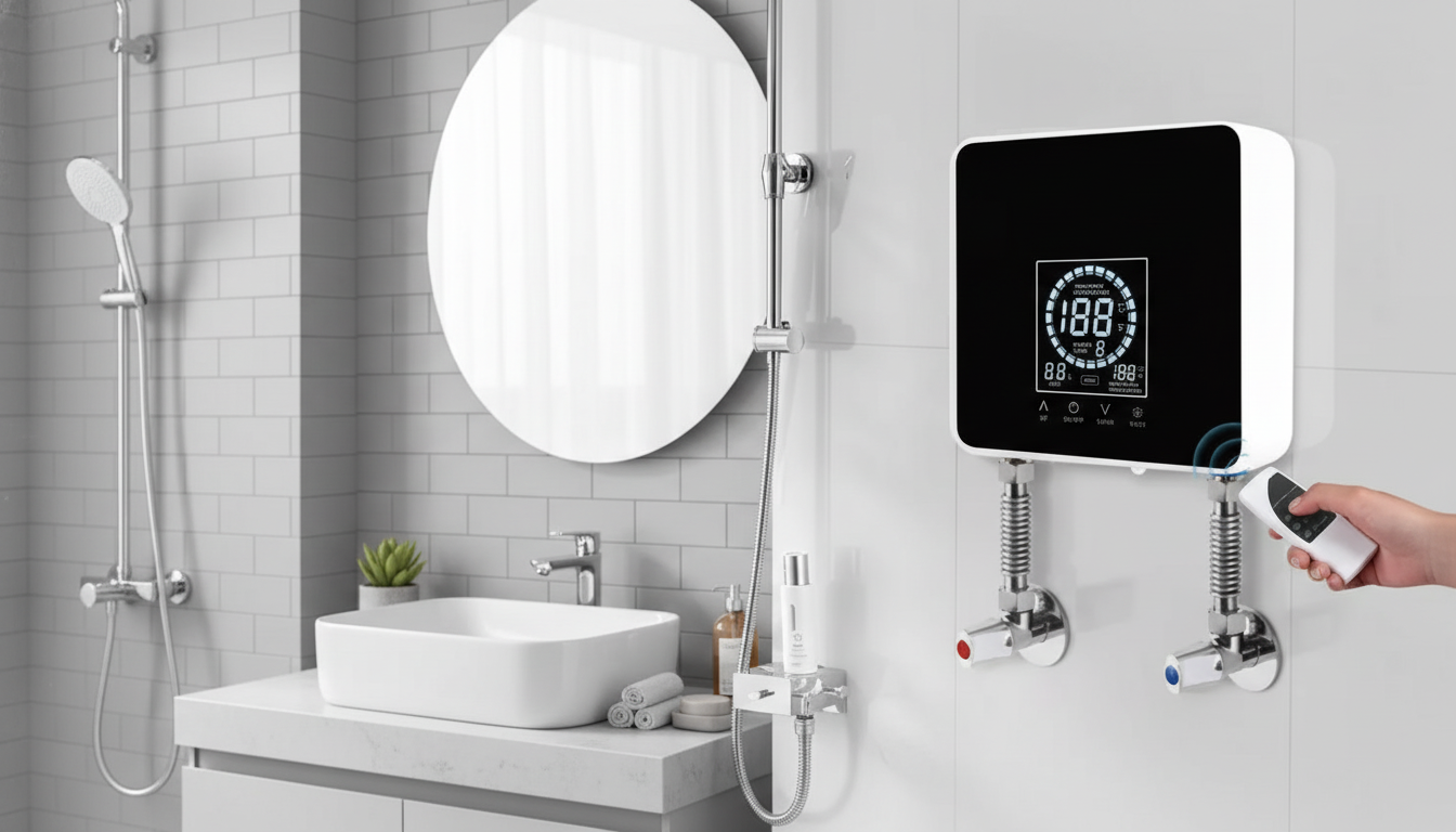 Wall-Mounted Instant Electric Water Heater: LCD + Remote
