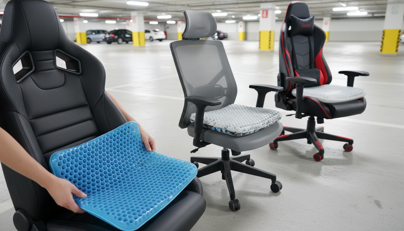Gel Seat Cushion Fit: Bucket, Office & Gaming Seats
