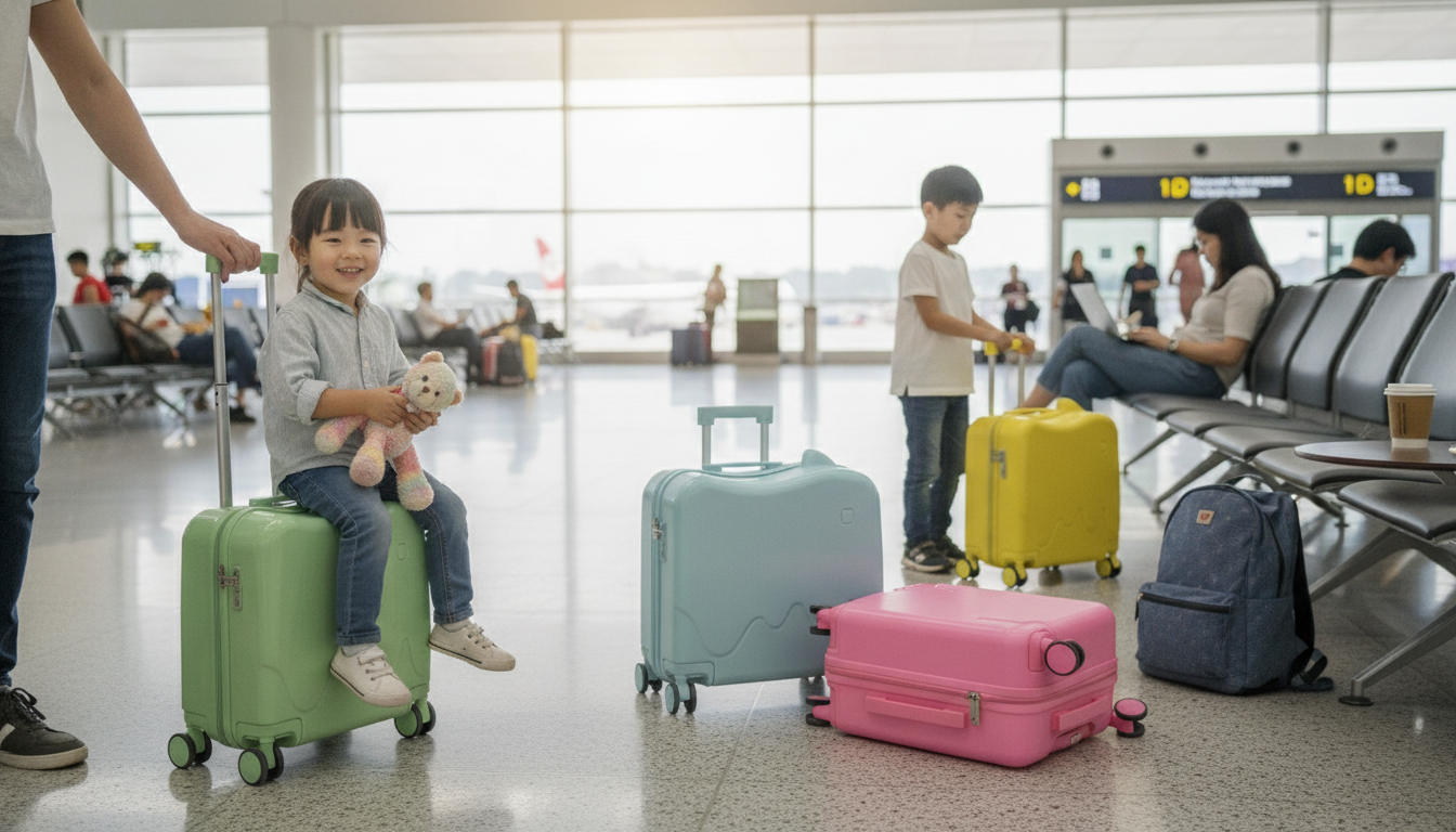 18" Kids Ride-On Suitcase: Wheels for Easy Airport Days