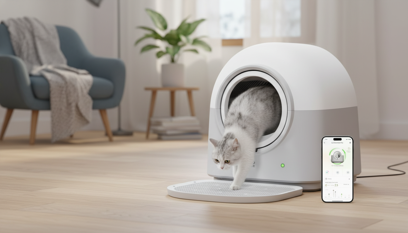 App-Control Self-Cleaning Cat Litter Box With Deodorizer