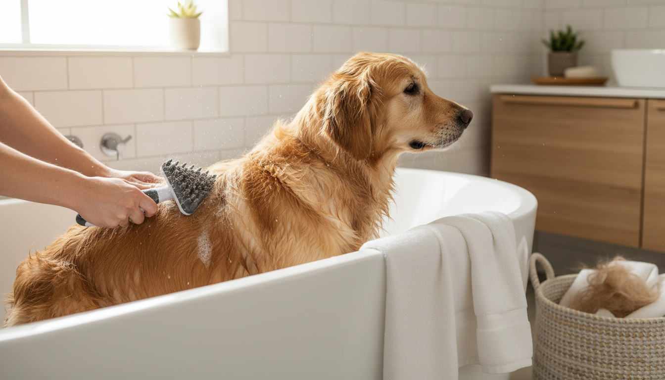Dog Bath Brush Hair Remover: Faster Baths, Less Shedding