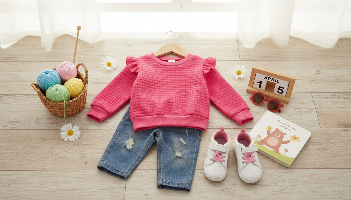 Girls’ Solid Long-Sleeve Sweatshirt for Fall Layering