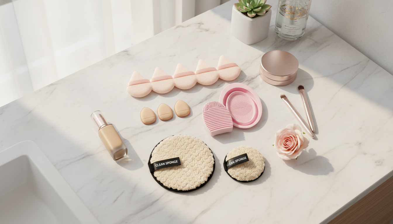 Soft Plush Triangle Makeup Puff Kit for Powder & Liquid