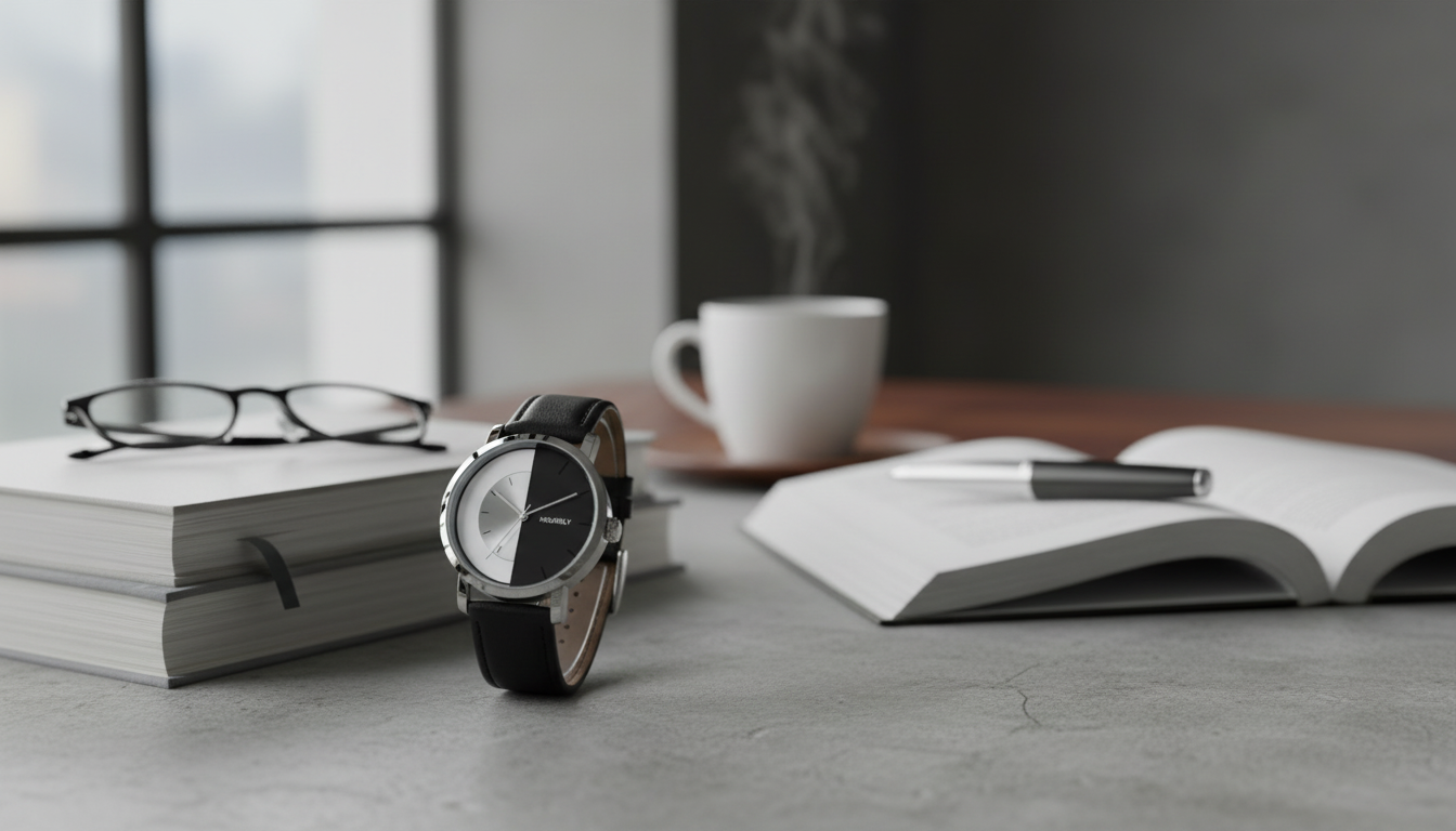 Transparent Dial Minimalist Unisex Quartz Watch (B&W)