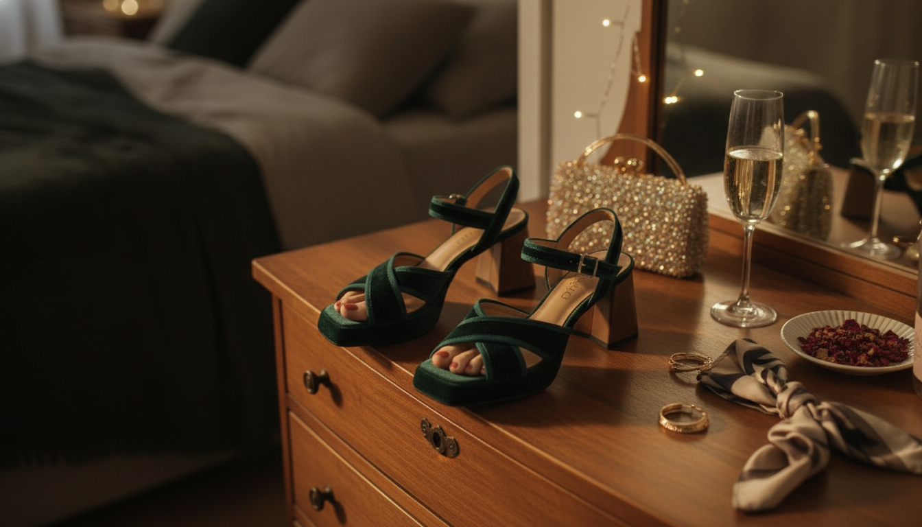 Velvet Peep Toe Square Heel Sandals for Nights Out