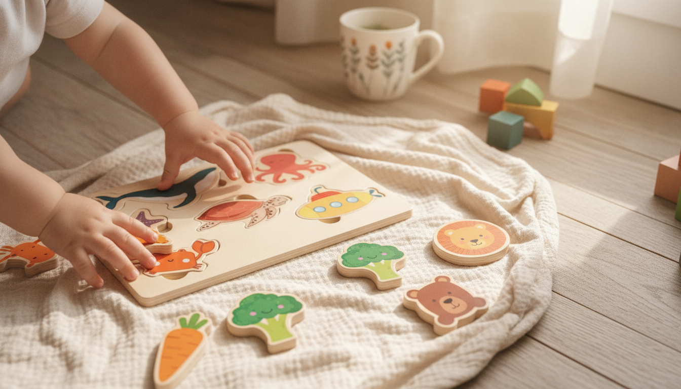 Wooden Animal & Vegetable Puzzle for Toddlers